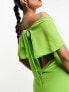 Фото #5 товара ASOS DESIGN flutter sleeve cowl neck maxi dress in apple green