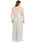 Фото #2 товара Plus Size Jacquard Embellished Pleated Gown