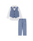 ფოტო #1 პროდუქტის Toddler/Child Boys Blue Four Piece Buttondown and Vest Set