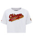 Фото #2 товара Women's White Chicago Blackhawks Boxy Script Tail Cropped T-shirt