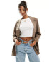 ONLY linen mix oversized blazer in washed brown