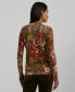 ფოტო #2 პროდუქტის Women's Floral Cotton-Blend Sweater