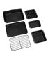 Фото #2 товара StackMasater 6-Piece Mineral and Diamond Infused Nonstick Space Saving Stackable Bakeware Set