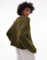 Topshop knitted fluffy relaxed ultimate jumper in light green