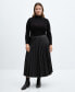 Women's Leather-Effect Pleated Skirt