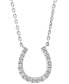 ფოტო #1 პროდუქტის EFFY® Diamond Horseshoe 18" Pendant Necklace (1/6 ct. t.w.) in Sterling Silver
