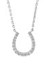 Фото #1 товара EFFY Collection eFFY® Diamond Horseshoe 18" Pendant Necklace (1/6 ct. t.w.) in Sterling Silver