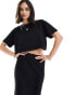 Threadbare jersey crop top & midi skirt set in black