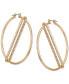 ფოტო #1 პროდუქტის Gold-Tone Crystal Diagonal Bar Large Hoop Earrings, 2.25"