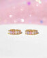 ფოტო #3 პროდუქტის Enamel and Faux Cubic Zirconia Gradiant Dreaming about you Hoops Earrings