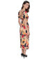 Women's Geo-Print Square-Neck Puff-Sleeve Maxi Dress