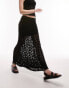 Фото #2 товара Topshop knitted co ord stitchy detail skirt in black