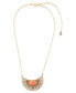 Фото #2 товара Barse pharaoh Genuine Sponge Coral Orange Egyption Half Circle Pendant Necklace