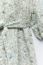 Фото #7 товара Платье из прорезиненной ткани с поясом ZARA