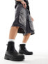 Фото #7 товара ASOS DESIGN ankle wellie in black pu with roman numeral detail