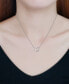 ფოტო #2 პროდუქტის Cubic Zirconia Accent Open Heart Pendant Necklace in Sterling Silver, 16" + 2" extender, Created for Macy's