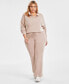 Фото #1 товара Trendy Plus Size Scuba Wide-Leg Pants, Created for Macy's