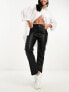 Фото #1 товара New Look faux leather straight leg trousers in black