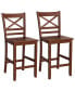 Фото #1 товара Set of 2 Bar Stools 24'' Counter Height Chairs Walnut