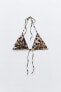 Animal print triangular bikini top