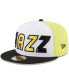 Фото #4 товара Men's White, Black Utah Jazz Back Half 59FIFTY Fitted Hat