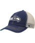 Фото #1 товара Men's College Navy, Natural Seattle Seahawks Trawler Trucker Clean Up Snapback Hat