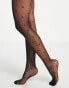 ASOS DESIGN 20 denier all over heart tights in black