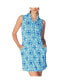 Women's SLEEVELESS DOUBLE RUFFLE DRESS TILE BLUE Large