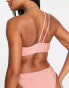 NA-KD one shoulder bandeau bikini top in rose