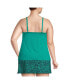 Фото #2 товара Plus Size Long Torso Chlorine Resistant Tulip Hem Tankini Swimsuit Top