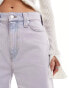 Weekday Duchess low waist loose fit baggy jeans in light blue lavender wash Lily, W23 - фото #8