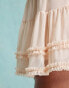 Miss Selfridge ruffle rara skirt in light pink Бежевый, 44 - фото #5