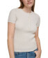 ფოტო #3 პროდუქტის Petite Short-Sleeve Rib-Knit Henley Top