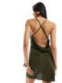 Фото #5 товара ASOS DESIGN asymmetric mini dress with buckle back detail in khaki