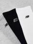 New Balance embroidered logo crew socks 3 pack in multi