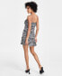 Фото #2 товара Women's Zebra-Print Ruffled Snap-Front Dress, Created for Macy's