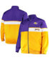 Фото #1 товара Men's Purple, Gold Los Angeles Lakers Big and Tall Pieced Body Full-Zip Track Jacket