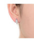 ფოტო #2 პროდუქტის Sterling Silver with Rhodium Plated Clear Round Cubic Zirconia Pave Christmas Tree Earrings