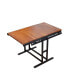 Фото #8 товара Convertible Dining Table and Bookshelf with Mahogany Board and Iron Frame, Multifunctional and Space-Saving