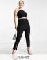 Vesper Plus split front trouser co ord in black