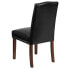 Фото #2 товара Hercules Hampton Hill Series Black Leather Parsons Chair With Silver Accent Nail Trim