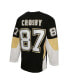 Men's Sidney Crosby Black Pittsburgh Penguins Big and Tall 2008 Captain Patch Blue Line Player Jersey