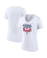 ფოტო #1 პროდუქტის Women's White Philadelphia Phillies 2022 National League Champions Locker Room Plus Size V-Neck T-shirt