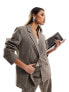 Фото #1 товара NA-KD co-ord oversized herringbone blazer in dark beige