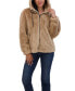 Фото #3 товара Juniors' Juniors' Reversible Faux Fur Hooded Bomber Jacket