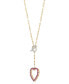 Фото #3 товара Macy's ruby (1/2 ct. t.w.) & Diamond (1/8 ct. t.w.) Heart Toggle 18" Pendant Necklace in 14k Gold