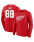 Фото #1 товара Men's Patrick Kane Red Detroit Red Wings Authentic Stack Name and Number Long Sleeve T-shirt
