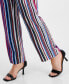 Фото #6 товара Petite High Rise Striped Pull-On Pants