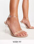 Фото #2 товара ASOS DESIGN Wide Fit Notion barely there heeled sandals in clear