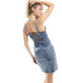 Tommy Jeans denim bustier dress in mid wash 34 - фото #7